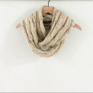 C.C Beige Cable Knit Infinity Scarf